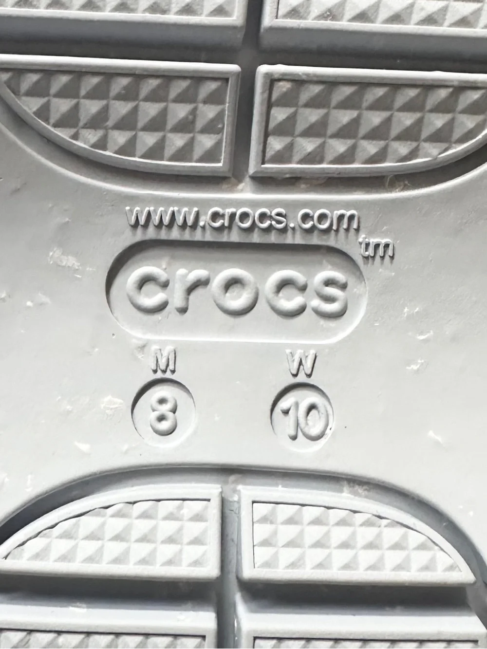 CROCS UNISEX White Platform Dual-Strap Slide Sandals with Blue Trim Size M8 W10